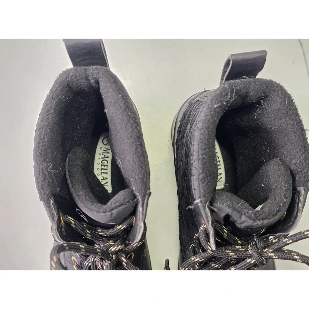Magellan Outdoors Women's Duck Boots Size 8 B‎ Black Rubber Lace Up Shoes